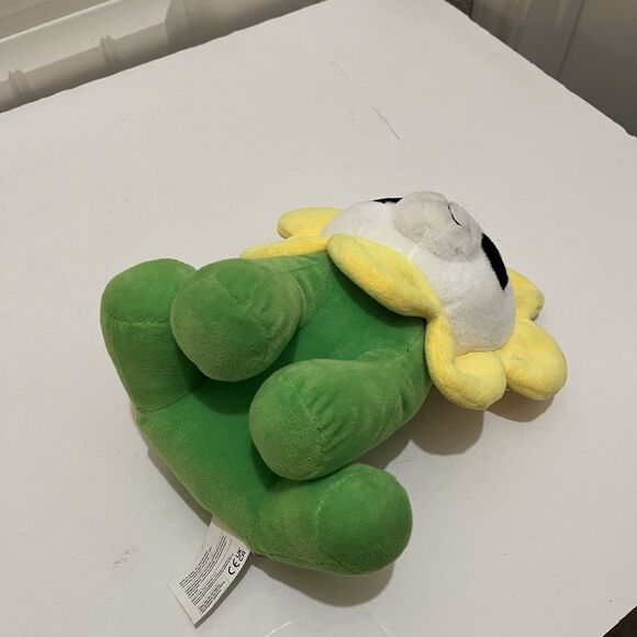 Applause Jazwares Yellow Green Sunflower Flower Plush 9" Smile Face Stuffed Toy - Picture 9 of 9